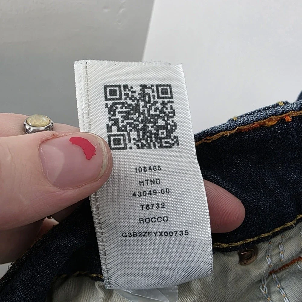 True Religion Dark Wash Men's Rocco Relaxed Skinny‎ Stretchy Y2K Jeans Size 44